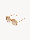 Chloé Lunettes De Soleil West Petite Femme Beige Taille Onesize 100% Acétate