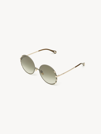 Chloé Lunettes De Soleil Celeste Femme Vert Taille Onesize 100% Nickel