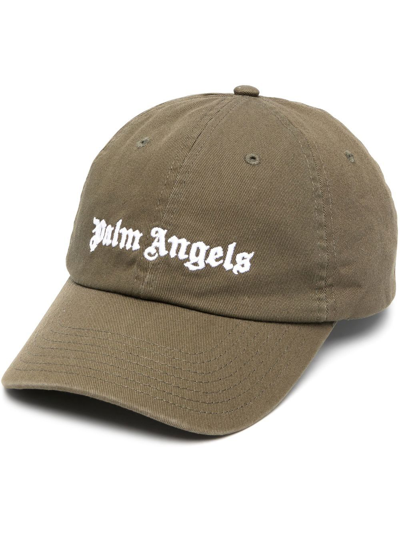 Palm Angels Mens Green Cotton Hat
