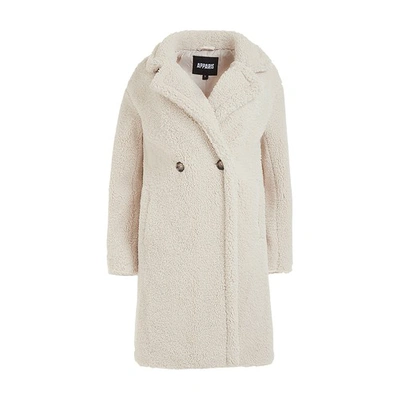 Apparis Anouck Mid Length Double Breasted Coat In Ivory