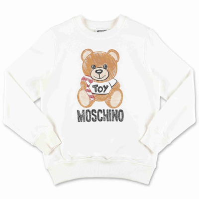 Moschino Kids White Teddy Bear Cotton Sweatshirt