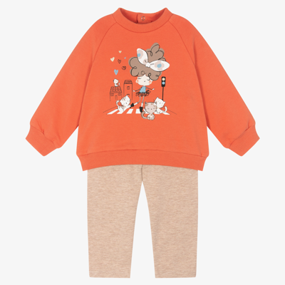 Mayoral Babies' Girls Orange Leggings Set