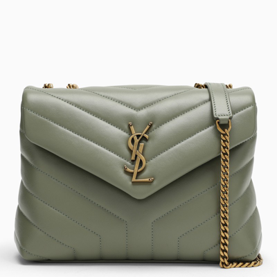 Saint Laurent Sage/gold Small Ysl Loulou Bag In Green