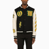 OFF-WHITE BLACK AND YELLOW BOMBER JACKET