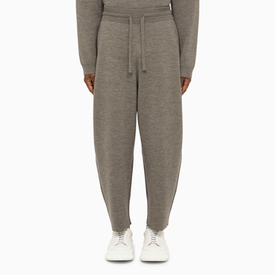 Studio Nicholson Mourne Straight-leg Mélange Merino Wool Sweatpants In Grey