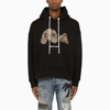 Palm Angels Black Bear Sweatshirt Hoodie With Strass In Black