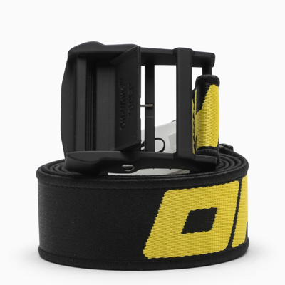 Off-white Black And Yellow Webbing Belt With Logo