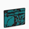 VERSACE TEAL LA GRECA SIGNATURE CARD HOLDER