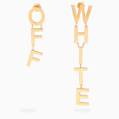 Off-white Gold-coloured Vlogo Dangle Earrings In Metal