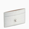 ALEXANDER MCQUEEN SKULL CARD HOLDER IN IVORY CROCO-PRINT