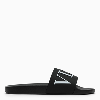 Valentino Garavani Vltn Black And White Rubber Slides