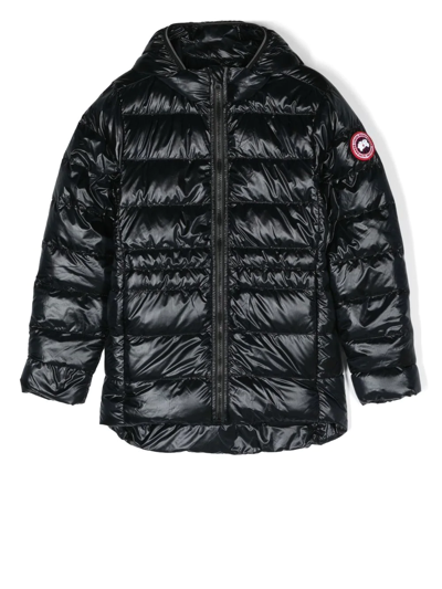 Canada Goose Kids' Black Crofton Hooded Quilted Jacket