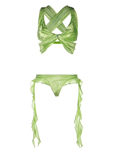 Poster Girl Green Ruffled Bikini