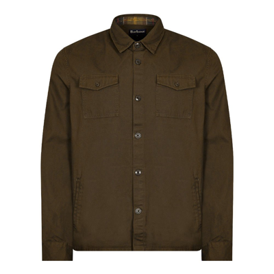Barbour Ess Twill Overshirt In Green