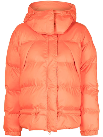 Adidas By Stella Mccartney Mid-length Padded Jacket In Orange