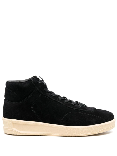 Jil Sander Suede High-top Trainers In Black