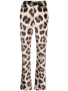 Philipp Plein Leopard-print Biker Leggings In Brown
