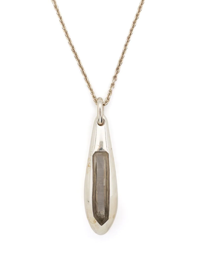 Parts Of Four Chrysalis Quartz Pendant Necklace In Silver