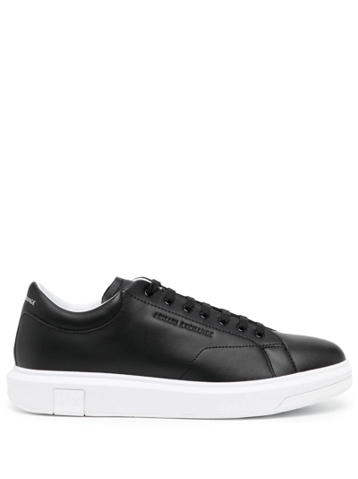 Armani Exchange Leather Low-top Trainers In Black,white