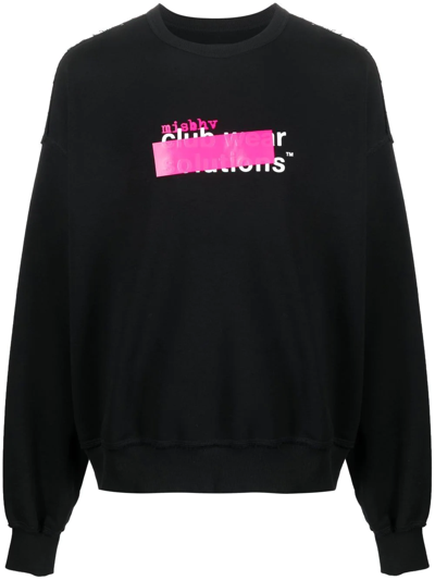 Misbhv Logo-print Distressed Sweatshirt In Black