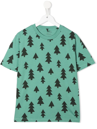 Stella Mccartney Kids' Pine-print T-shirt In Green