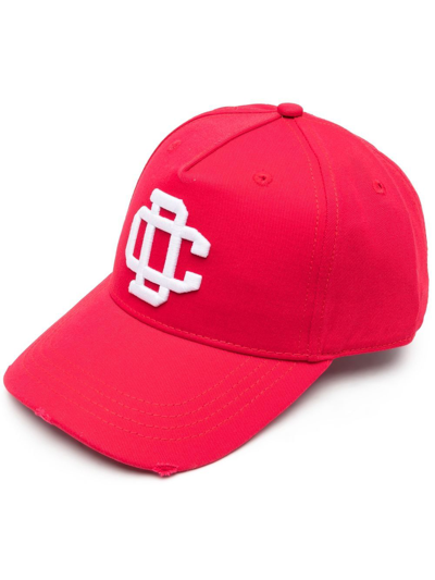 Dsquared2 Embroidered-logo Cap In Red