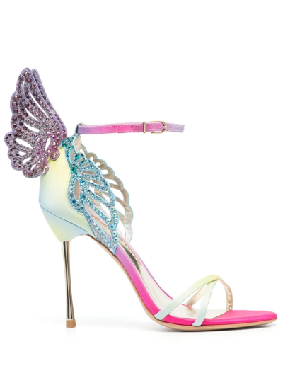 Sophia Webster Heavenly Butterfly-detail Heeled Sandals In Blue