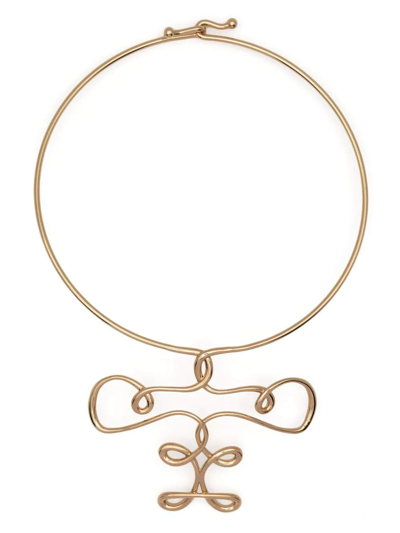 Tory Burch Twisted Collar Necklace In Gold