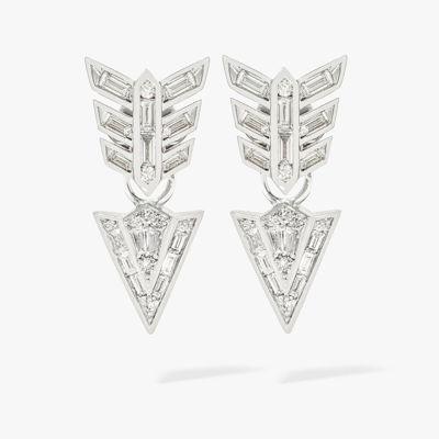 Annoushka Flight 18ct White Gold Arrow Baguette Diamond Earrings In Metallic