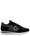 Philippe Model Trpx Low Sneakers In Black Suede And Fabric In Noir