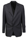 Fendi Logo Embroidered Single-breasted Blazer In Blue