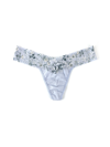 HANKY PANKY SUPIMA® COTTON LOW RISE THONG WITH CONTRAST TRIM EXCLUSIVE DOVE GREY