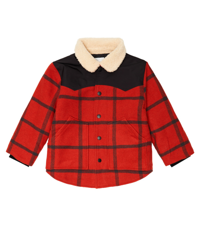 Stella Mccartney Babies' Checked Jacket In Rosso/nero