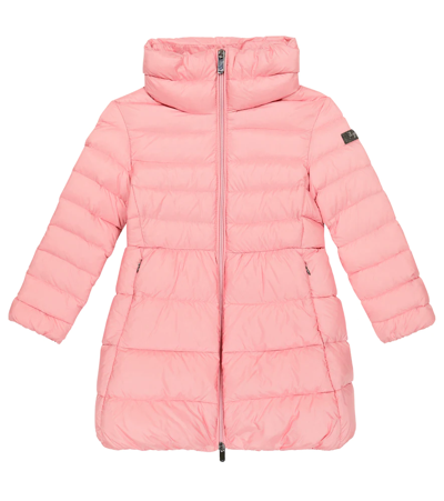 Il Gufo Kids' Hooded Nylon Down Coat In Dark Pink