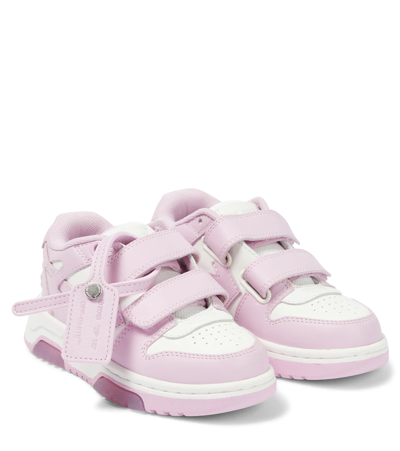 Off-white Kids Out Of Office Panelled Leather Sneakers In Pink & Other