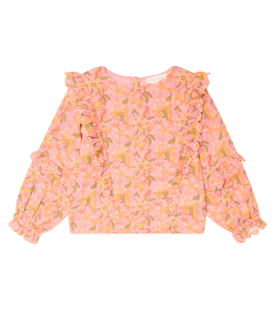 Louise Misha Kids' Floral Cotton Top In Sienna Blossomland