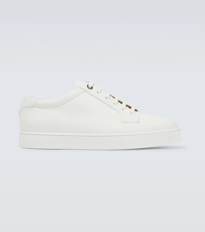 John Lobb Molton Leather Sneakers In White