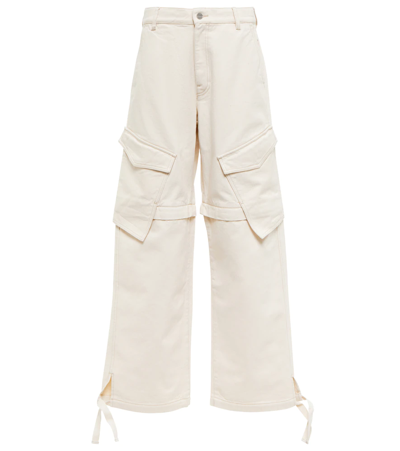 Dion Lee High-rise Wide-leg Cargo Jeans In White