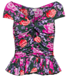 Magda Butrym Off-shoulder Peplum Floral Blouse In Green Print