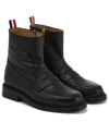 THOM BROWNE LEATHER ANKLE BOOTS