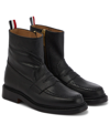 Thom Browne Penny Loafer Ankle Boots In Black