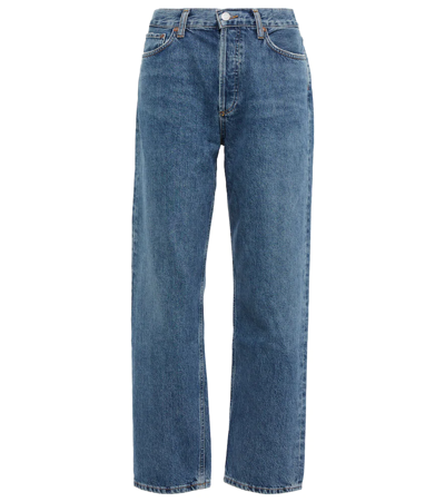 Agolde Wyman Straight-leg Low-rise Organic-denim Jeans In Imagine (med Dk Ind)