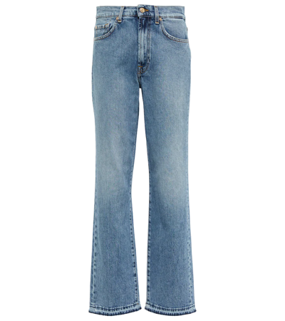7 For All Mankind Logan Stovepipe Straight Jeans In Light Blue