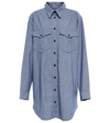 Isabel Marant Bridget Chambray Buttoned Shirt Dress In Greyish Blue