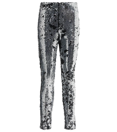 Isabel Marant Black And Silver Madilio Sequinned Leggings In Grey