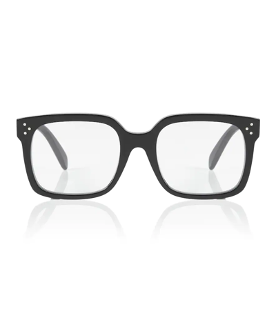 Celine Square Glasses In Shiny Black