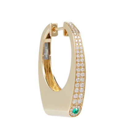 Rainbow K Grace 14-karat Gold, Diamond And Emerald Single Earring In 0