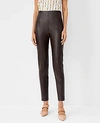 Ann Taylor The Faux Leather Seamed Side Zip Legging In Pure Chocolate