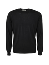 Filippo De Laurentiis Royal Merino Round Neck Pullover In Black