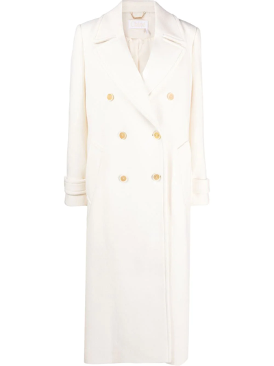 Chloé Double-breasted Fitted Coat In White
